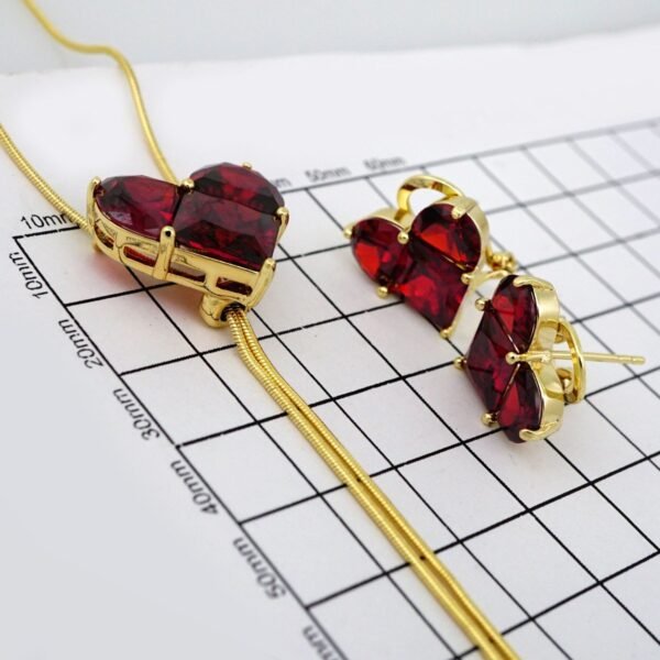 Cadenas & Colgantes & Earrings/ Chain W/Pendants / 14K Real Color/ Zircon Stone// SET518 - Image 3