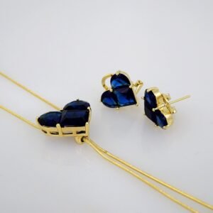 Cadenas & Colgantes & Earrings/ Chain W/Pendants / 14K Real Color/ Zircon Stone// SET520