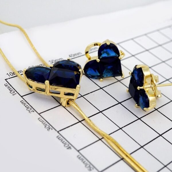 Cadenas & Colgantes & Earrings/ Chain W/Pendants / 14K Real Color/ Zircon Stone// SET520 - Image 2