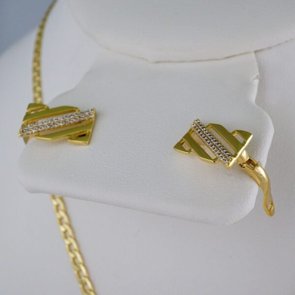 Cadenas & Colgantes & Earrings/  Chain W/Pendants /  14K Real Color/  Zircon Stone/  3mmx45// SET623 - Image 3