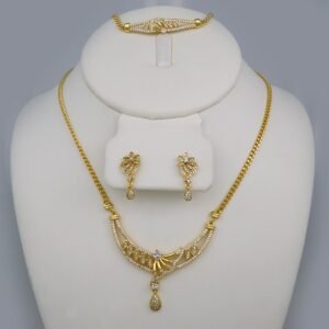 Cadenas & Colgantes & Earrings/Bracelets/ Chain W/Pendants /  14K Real Color/  Zircon Stone// SET624