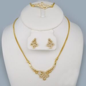 Cadenas & Colgantes & Earrings/Bracelets/ Chain W/Pendants /  14K Real Color/  Zircon Stone// SET625