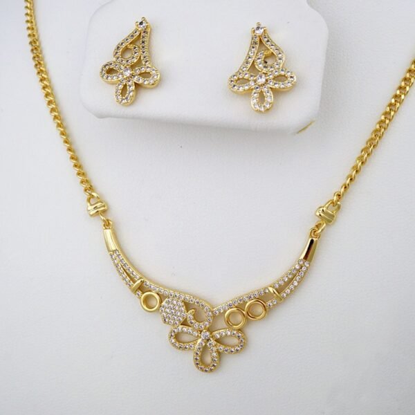 Cadenas & Colgantes & Earrings/Bracelets/ Chain W/Pendants /  14K Real Color/  Zircon Stone// SET625 - Image 2