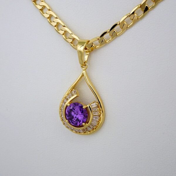 Cadenas & Colgantes/ Chain /Pendants / 14K Real Color/ Zircon Stone/ 4mm// SET627 - Image 2