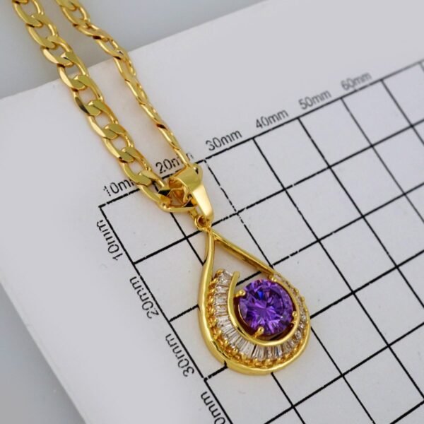 Cadenas & Colgantes/ Chain /Pendants / 14K Real Color/ Zircon Stone/ 4mm// SET627 - Image 3