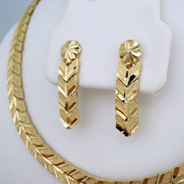 Gargantilla & Earrings/ Bracelets/ Choker/ W / 14K Real Color/ Zircon Stone// SET555 - Image 2