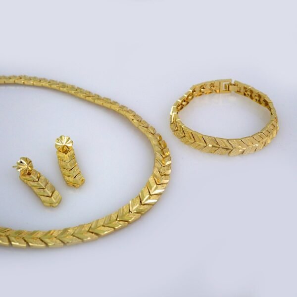 Gargantilla & Earrings/ Bracelets/ Choker/ W / 14K Real Color/ Zircon Stone// SET555 - Image 3