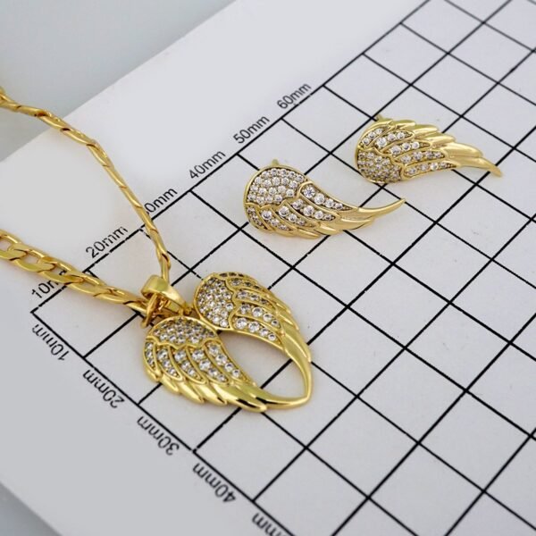 Cadenas & Colgantes & Earrings/ Chain W/Pendants /14K Real Color/Zircon Stone/ 4mmx45cm// SET557 - Image 4