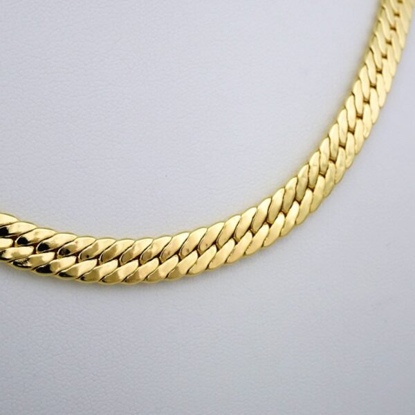 Gargantilla & Pulsera / Choker W/ Bracelet/ 14K Real Color/ Plain/ 6mm x 45cm// SET568 - Image 4