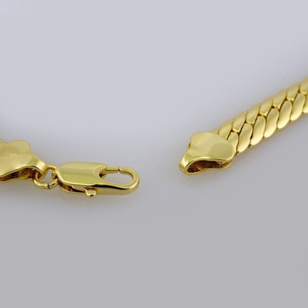 Gargantilla & Pulsera / Choker W/ Bracelet/ 14K Real Color/ Plain/ 6mm x 45cm// SET568 - Image 5