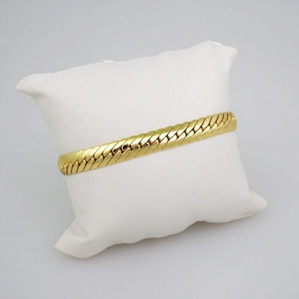 Gargantilla & Pulsera / Choker W/ Bracelet/ 14K Real Color/ Plain/ 6mm x 45cm// SET568 - Image 3