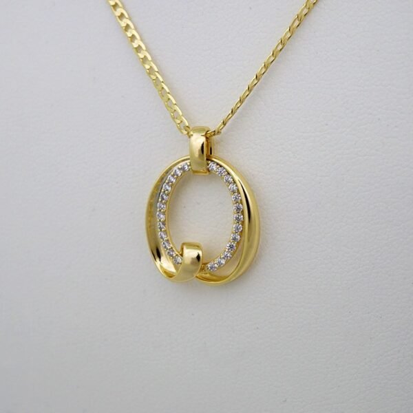 Cadenas & Colgantes & Earrings/ Chain W/Pendants /14K Real Color/Zircon Stone/ 2mmx45cm// SET587 - Image 3