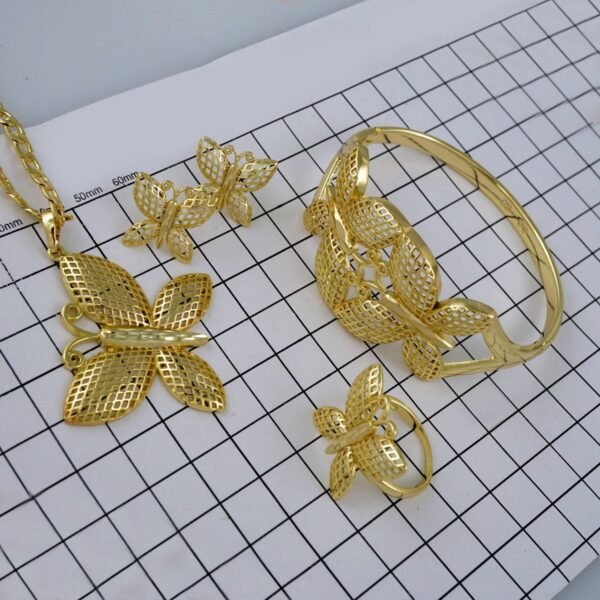 Cadenas & Colgantes & Earrings/ Rings/Bracelets/ Chain W/Pendants /14K Real Color/Zircon Stone// SET607 - Image 5