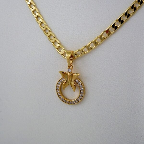 Cadenas & Colgantes & Earrings/ Chain W/Pendants /14K Real Color/Zircon Stone// SET615 - Image 3