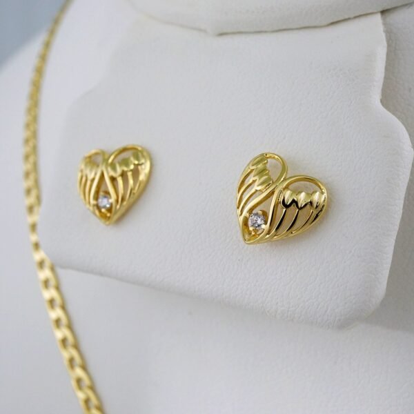 Cadenas & Colgantes & Earrings/ Chain W/Pendants /  14K Real Color/  Zircon Stone// SET616 - Image 3