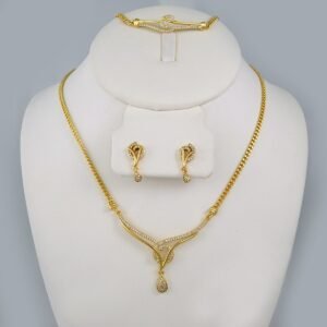 Cadenas & Colgantes & Earrings/Bracelets/ Chain W/Pendants /14K Real Color/Zircon Stone// SET617