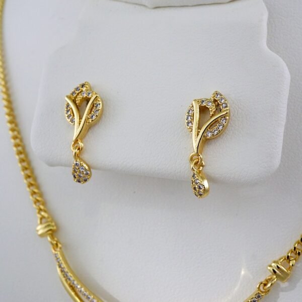 Cadenas & Colgantes & Earrings/Bracelets/ Chain W/Pendants /14K Real Color/Zircon Stone// SET617 - Image 2