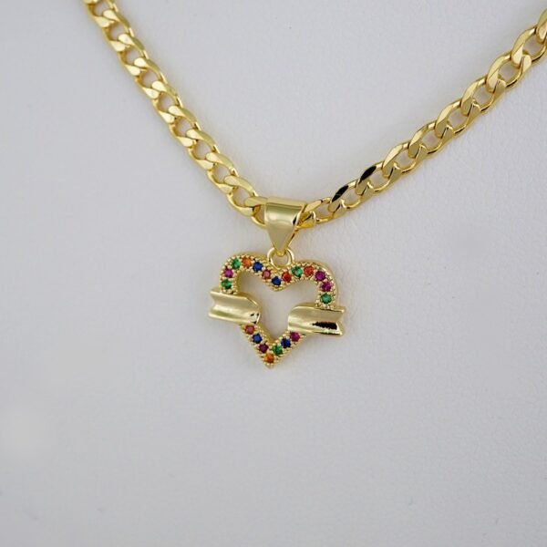 Cadenas & Colgantes & Earrings/  Chain W/Pendants /14K Real Color/Zircon Stone/ 3mmx45// SET644 - Image 2