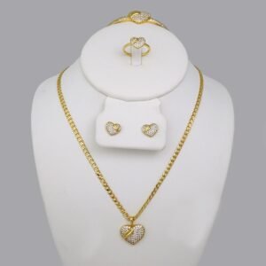 Cadenas & Colgantes & Earrings/ Rings/Bracelets/ Chain W/Pendants /14K Real Color/Zircon Stone// SET650