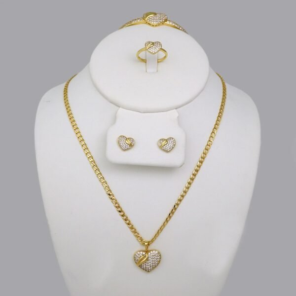 Cadenas & Colgantes & Earrings/ Rings/Bracelets/ Chain W/Pendants /14K Real Color/Zircon Stone// SET650