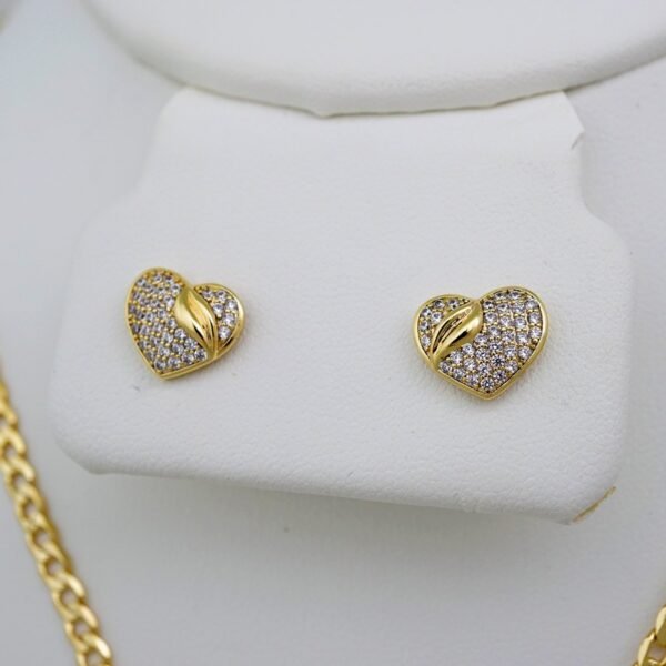 Cadenas & Colgantes & Earrings/ Rings/Bracelets/ Chain W/Pendants /14K Real Color/Zircon Stone// SET650 - Image 3