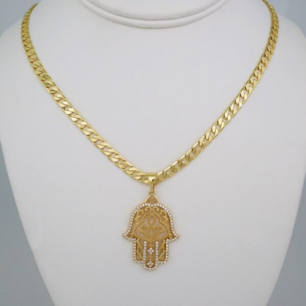 Cadenas & Colgantes/ Chain /Pendants /14K Real Color/Zircon Stone/ 6mm// SET684