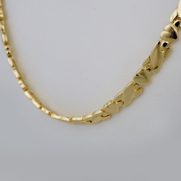 Gargantilla & Manilla / Choker W/ Bracelet/  14K Real Color/  Plain/  6mm x 45cm// SET692 - Image 2