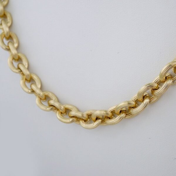 Gargantilla & Pulsera / Choker W/ Bracelet/ 14K Real Color/ Plain/ 8mm x 45cm// SET694 - Image 2