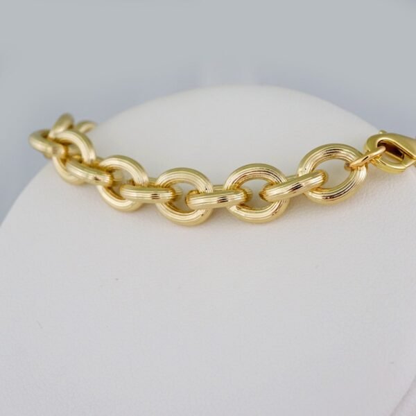 Gargantilla & Pulsera / Choker W/ Bracelet/ 14K Real Color/ Plain/ 8mm x 45cm// SET694 - Image 3
