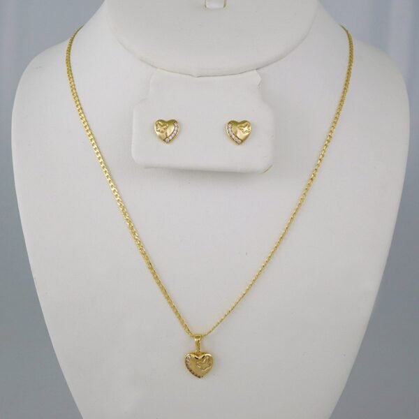 Cadenas & Colgantes & Earrings/ Chain W/Pendants /  14K Real Color/  Zircon Stone/  2mmx45// SET734