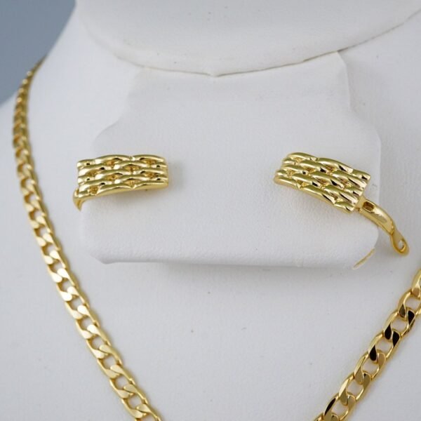 Cadenas & Colgantes & Earrings/ Chain W/Pendants /  14K Real Color/  Zircon Stone/  4mmx45cm// SET776 - Image 3