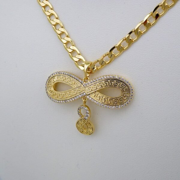 Cadenas & Colgantes & Earrings/ Chain W/Pendants /  14K Real Color/  Zircon Stone/  4mmx45cm// SET781 - Image 2