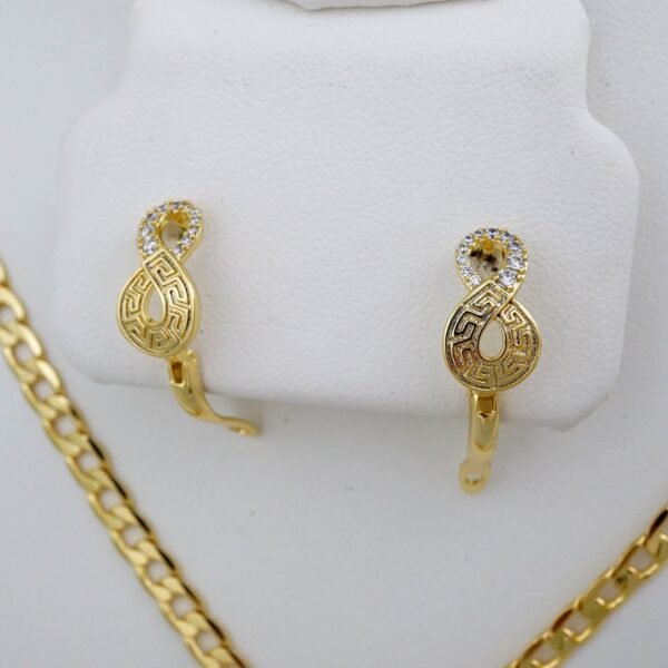 Cadenas & Colgantes & Earrings/ Chain W/Pendants /  14K Real Color/  Zircon Stone/  4mmx45cm// SET781 - Image 3