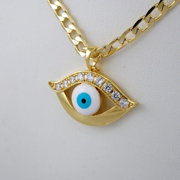 Cadenas & Colgantes & Earrings/ Chain W/Pendants /  14K Real Color/  Zircon Stone/  4mmx45cm// SET808 - Image 3