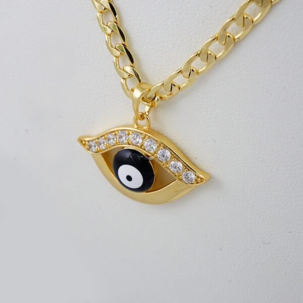 Cadenas & Colgantes & Earrings/ Chain W/Pendants /  14K Real Color/  Zircon Stone/  4mmx45cm// SET809 - Image 3
