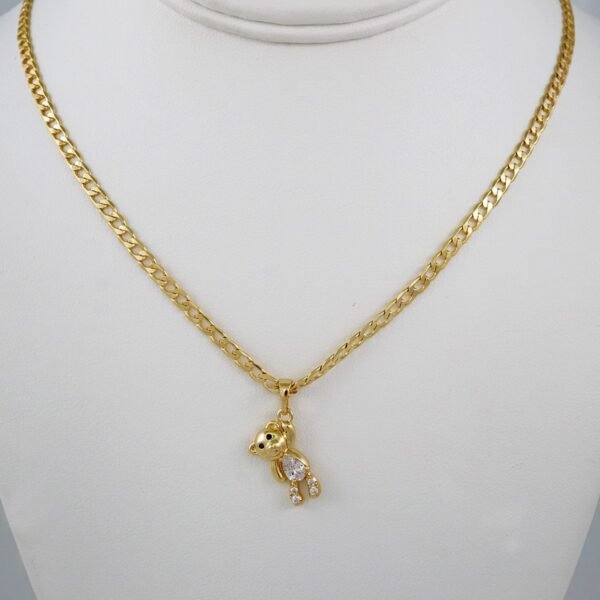 Cadenas & Colgantes & Earrings/ Chain W/Pendants /  14K Real Color/  Zircon Stone/  3mmx45cm// SET810 - Image 2