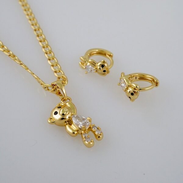 Cadenas & Colgantes & Earrings/ Chain W/Pendants /  14K Real Color/  Zircon Stone/  3mmx45cm// SET810