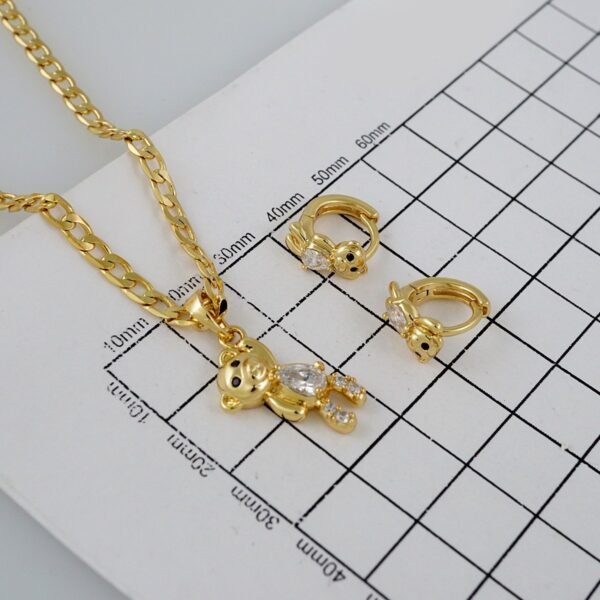 Cadenas & Colgantes & Earrings/ Chain W/Pendants /  14K Real Color/  Zircon Stone/  3mmx45cm// SET810 - Image 3