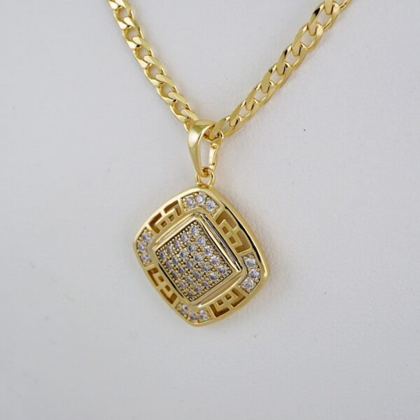 Cadenas & Colgantes & Earrings/ Chain W/Pendants /  14K Real Color/  Zircon Stone/  3mmx45cm//SET848 - Image 3