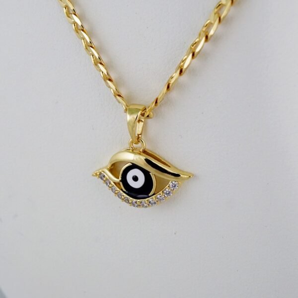 Cadenas & Colgantes & Earrings/ Chain W/Pendants /  14K Real Color/  Zircon Stone/3mmx45cm// SET849 - Image 3