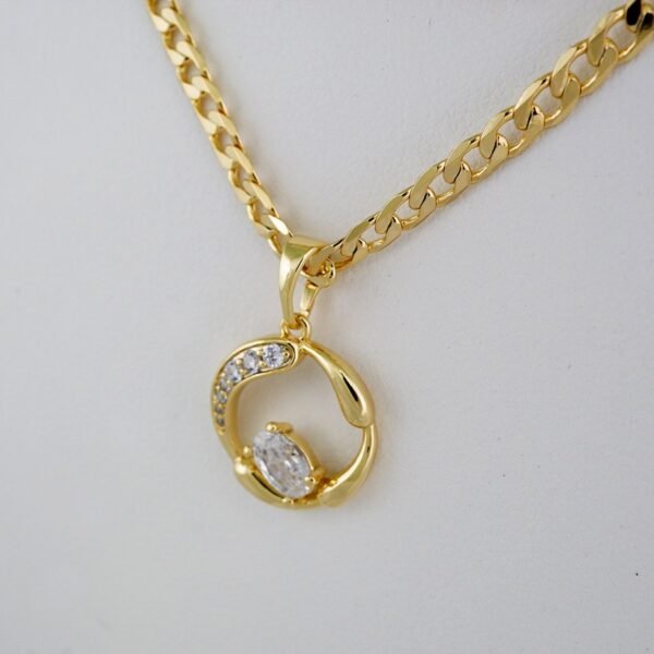 Cadenas & Colgantes & Earrings/ Chain W/Pendants /  14K Real Color/  Zircon Stone/  3mmx45cm// SET850 - Image 3