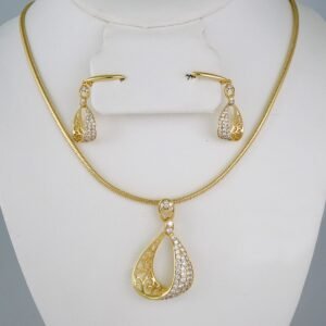 Cadenas & Colgantes & Earrings/ Chain W/Pendants /  14K Real Color/  Zircon Stone/  4mmx45cm// SET851