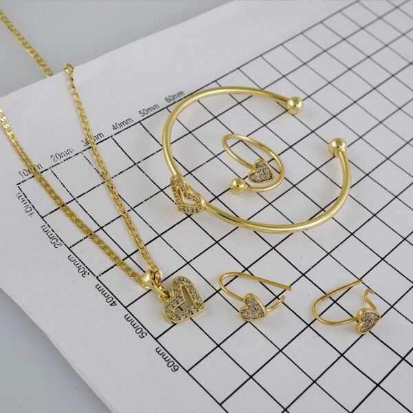 Cadenas & Colgantes & Earrings/ Rings/ Chain /Pendants / 14K Real Color/ Zircon Stone/ Set de Niña// SET864 - Image 4