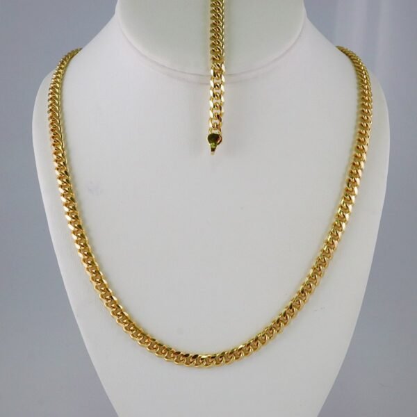 Cadenas & Pulseras/ Chain Men/ 14K Real Color/ Plain/ 6mm x 60cm/ Cuban Link// SET878