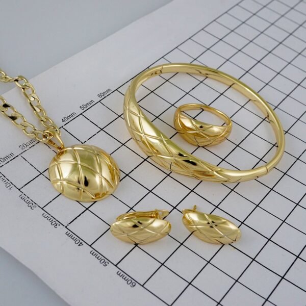 Cadenas & Colgantes & Earrings/ Rings/Bracelets/ Chain W/Pendants /  14K Real Color/  Plain// SET898 - Image 5