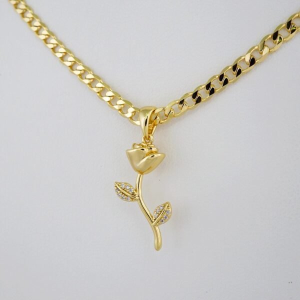 Cadenas & Colgantes/ Chain W/Pendants /  14K Real Color/  Zircon Stone/ 3mm// SET902 - Image 2