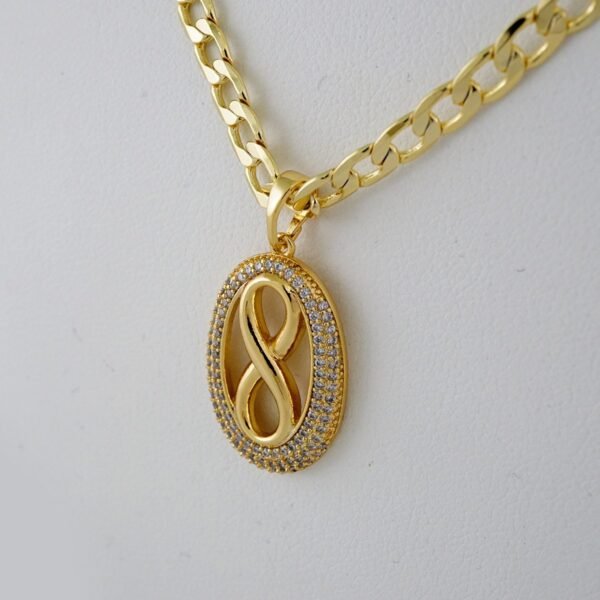 Cadenas & Colgantes & Earrings/ Chain W/Pendants /  14K Real Color/  Zircon Stone/  4mmx45cm// SET908 - Image 3