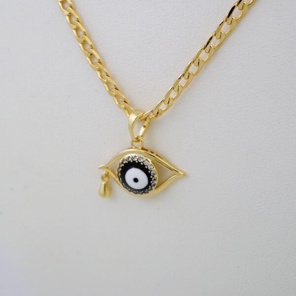 Cadenas & Colgantes & Earrings/ Chain W/Pendants /  14K Real Color/  Zircon Stone/  3mmx45cm// SET914 - Image 3