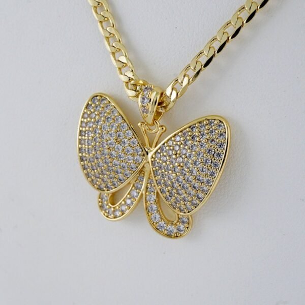 Cadenas & Colgantes & Earrings/ Chain W/Pendants /  14K Real Color/  Zircon Stone/  3mmx45cm// SET923 - Image 3
