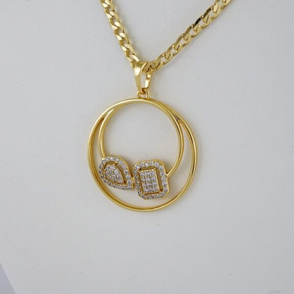 Cadenas & Colgantes & Earrings/ Chain W/Pendants /  14K Real Color/  Zircon Stone/  3mmx45cm// SET924 - Image 2